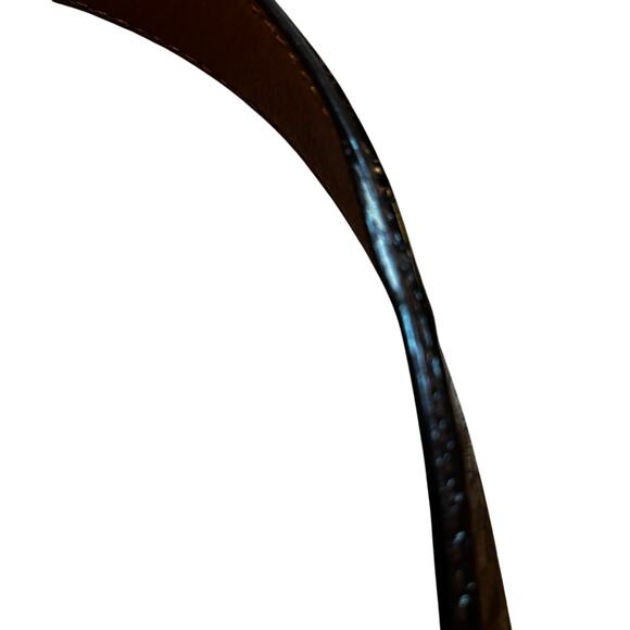 Calvin Klein belt textured brown patent finish silver hardware size L leather - Picture 4 of 6